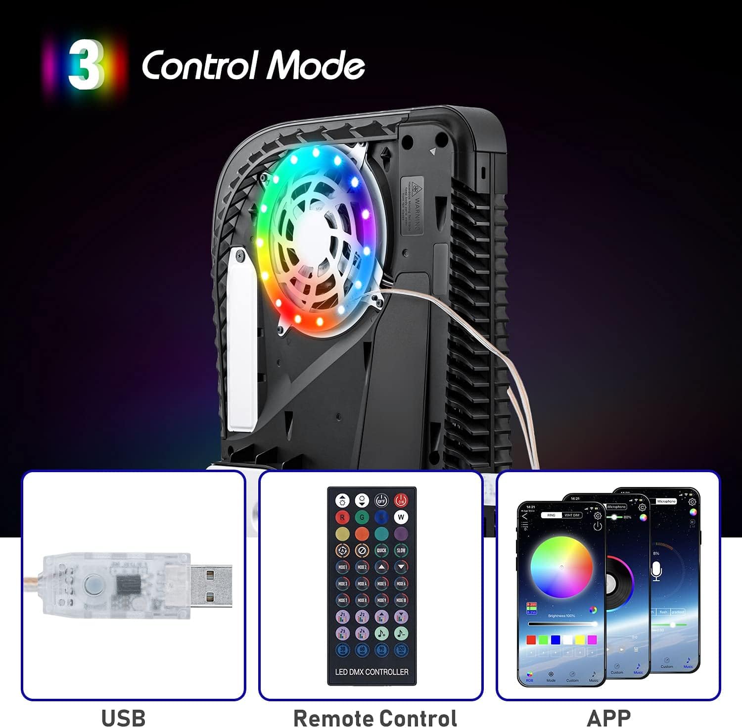 Sony Console Ps5 Slim - شريط إضاءة LED RGB لجهاز PS5