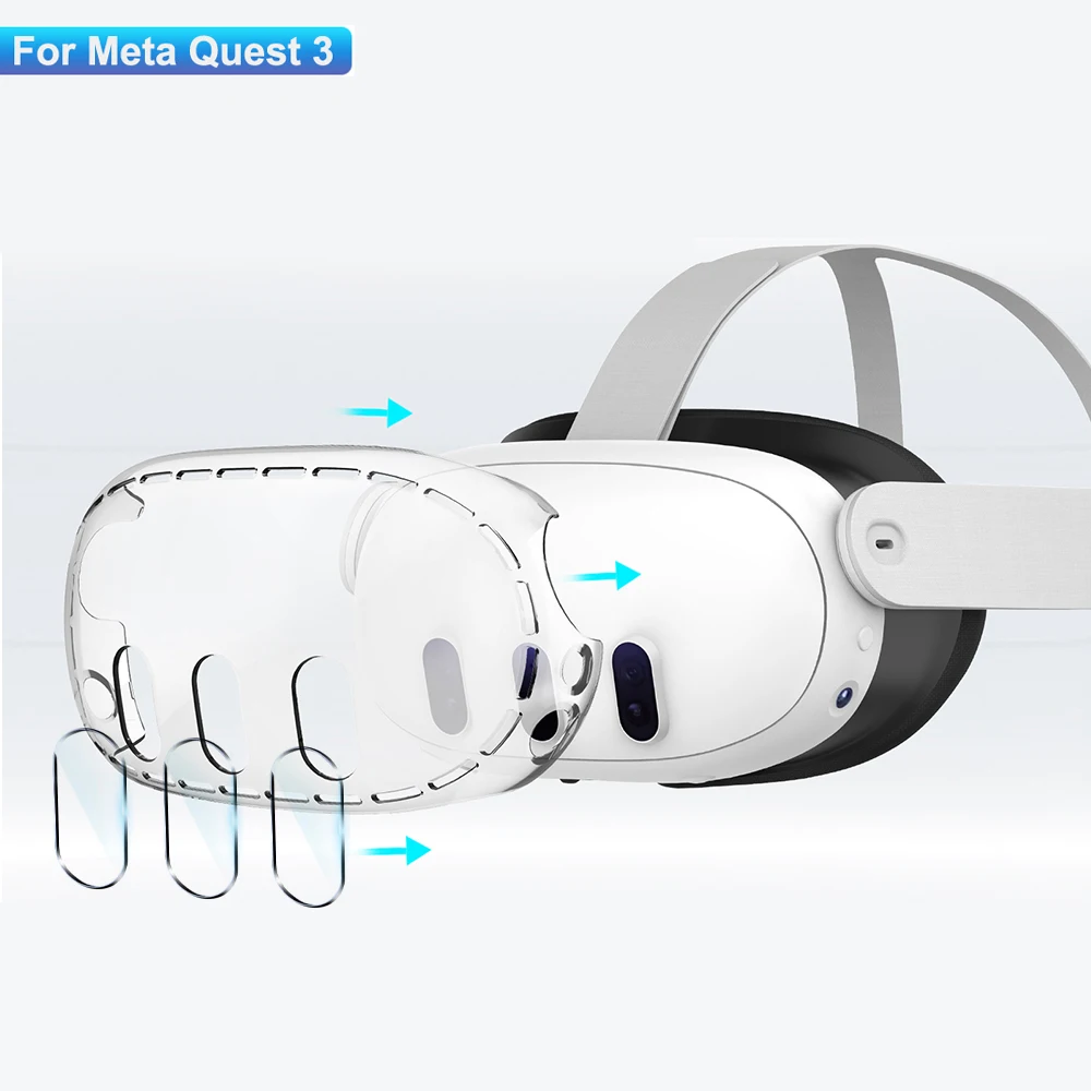 Vr Lens Protector - حافظة شفافة لملحقات Meta Quest 3،